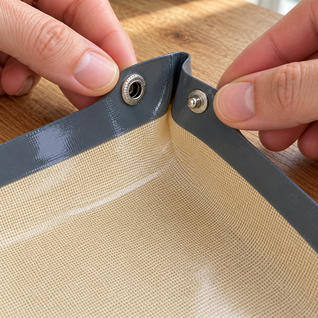 Metallische Druckknöpfe im Detail